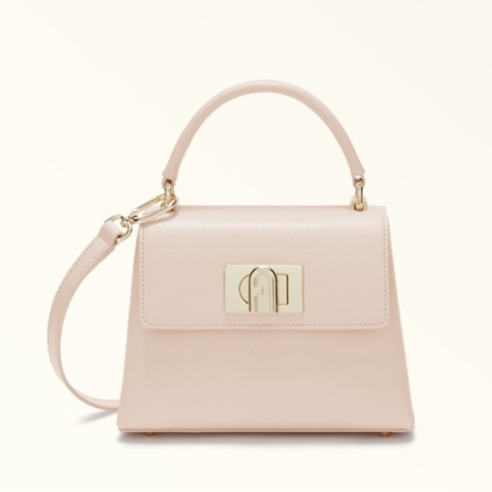Furla Pink Satchel with Gold Hardware and Top Handle